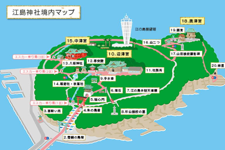 江島神社境内の地図