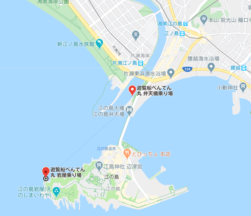 江ノ島 遊覧船べんてん丸乗り場の地図